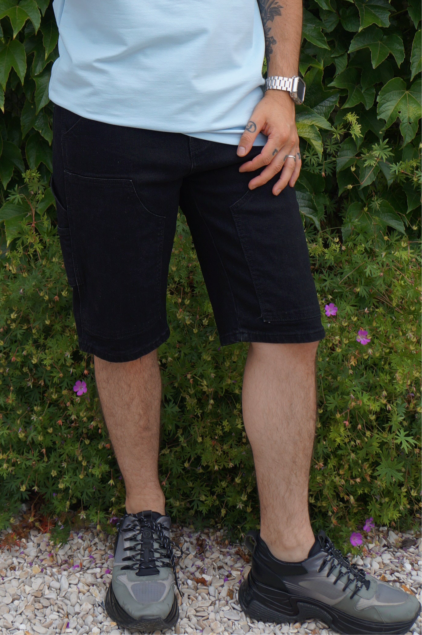 Short cargo en jeans